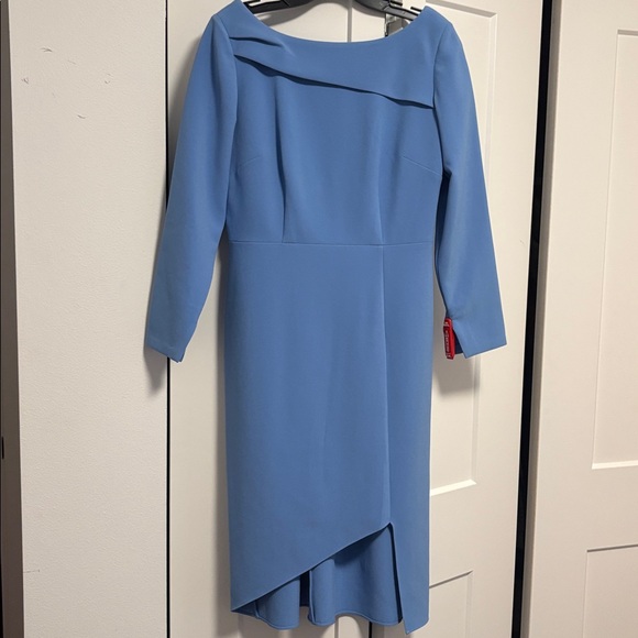 NWT [Sachin and Babi] Patrizia Bateau Neck Midi Dress in Chambray Blue Women’s 8 - Picture 4 of 13